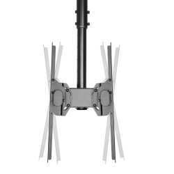 Neomounts NM-C440DBLACK Dual monitor/TV mount ceiling | Adjustable Height, Rotate, Tilt, Swivel | 32-60 " | Maximum weight (capa