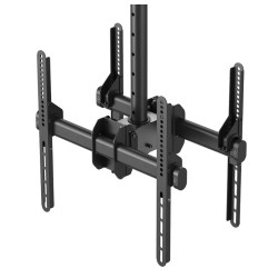 Neomounts NM-C440DBLACK Dual monitor/TV mount ceiling | Adjustable Height, Rotate, Tilt, Swivel | 32-60 " | Maximum weight (capa