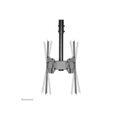 Neomounts NM-C440DBLACK Dual monitor/TV mount ceiling | Adjustable Height, Rotate, Tilt, Swivel | 32-60 " | Maximum weight (capa