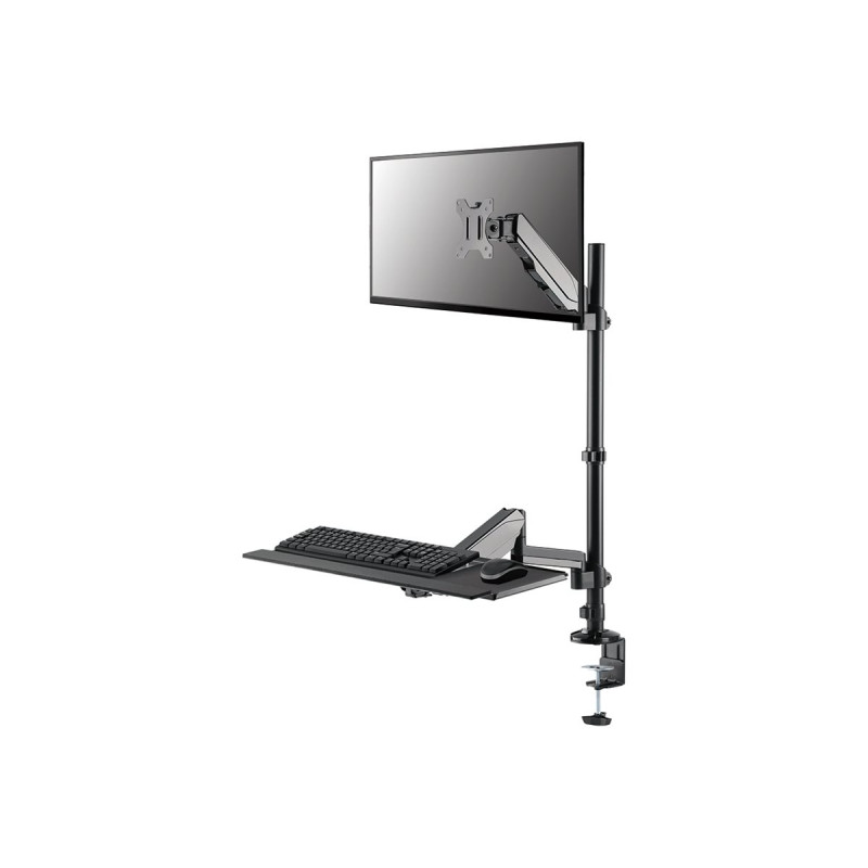 Neomounts Desk Mount | DS90-325BL1 Sit-stand workstation desk | Adjustable Height, Rotate, Tilt, Swivel | 17-32 " | Maximum weig