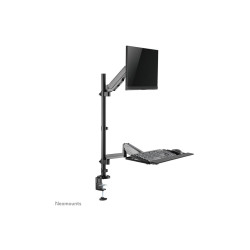 Neomounts Desk Mount | DS90-325BL1 Sit-stand workstation desk | Adjustable Height, Rotate, Tilt, Swivel | 17-32 " | Maximum weig