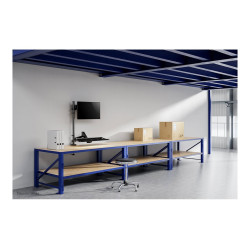 Neomounts Desk Mount | DS90-325BL1 Sit-stand workstation desk | Adjustable Height, Rotate, Tilt, Swivel | 17-32 " | Maximum weig