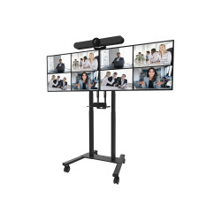 Neomounts Floor stand | ADM-875BL2 Dual screen adapter | Adjustable Height | 42-65 " | Maximum weight (capacity) 40 kg | Black