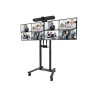 Neomounts Floor stand | ADM-875BL2 Dual screen adapter | Adjustable Height | 42-65 " | Maximum weight (capacity) 40 kg | Black