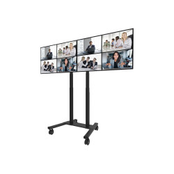 Neomounts Floor stand | ADM-875BL2 Dual screen adapter | Adjustable Height | 42-65 " | Maximum weight (capacity) 40 kg | Black