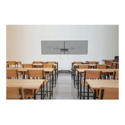 Neomounts Floor stand | ADM-875WH2 Dual screen adapter | Adjustable Height | 42-65 " | Maximum weight (capacity) 40 kg | White