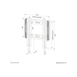 Neomounts Wall mount | WL30-550BL12 TV mount wall | 24-65 " | Maximum weight (capacity) 40 kg | Black