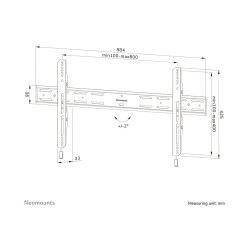Neomounts Wall mount | WL30S-850BL18 TV mount wall | Adjustable Height | 43-86 " | Maximum weight (capacity) 60 kg | Black