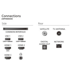 Philips | 24PHS6000/12 | 24 | Smart TV | TITAN OS | Black
