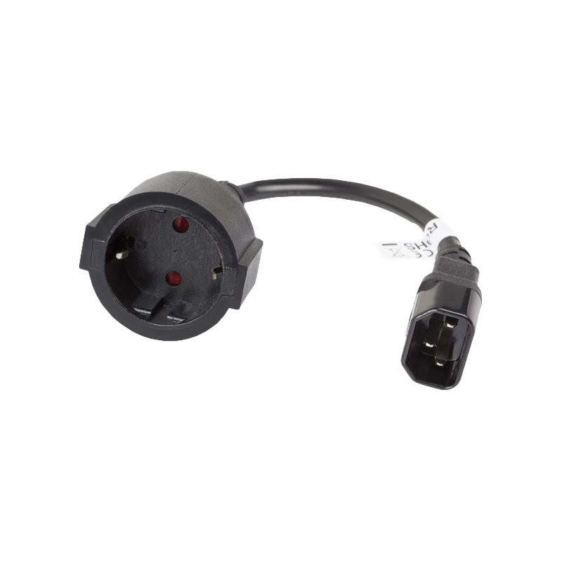 Lanberg | IEC 320 C14 to Schuko Adapter Cable for UPS | CA-C14E-10CC-0018-BK