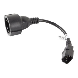 Lanberg | IEC 320 C14 to Schuko Adapter Cable for UPS | CA-C14E-10CC-0018-BK