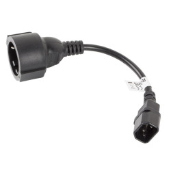 Lanberg | IEC 320 C14 to Schuko Adapter Cable for UPS | CA-C14E-10CC-0018-BK