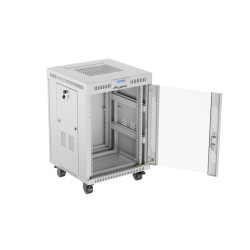 Lanberg | Rack cabinet 19" free-standing 15U/600x600 (flat pack) with glass door, LCD | FF01-6615-12SL | Grey