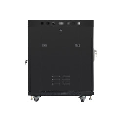 Lanberg | Rack cabinet 19" free-standing 15U/600x800 (flat pack) with glass door, LCD | FF01-6815-12BL | Black