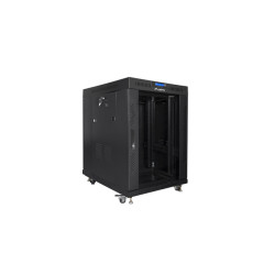 Lanberg | Rack cabinet 19" free-standing 15U/800x1000 (flat pack) with glass door, LCD | FF01-8015-12BL | Black