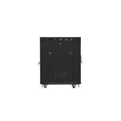 Lanberg | Rack cabinet 19" free-standing 15U/800x1000 (flat pack) with glass door, LCD | FF01-8015-12BL | Black