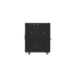 Lanberg | Rack cabinet 19" free-standing 15U/800x1000 (flat pack) with glass door, LCD | FF01-8015-12BL | Black