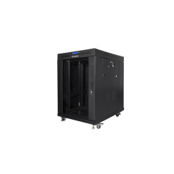 Lanberg | Rack cabinet 19" free-standing 15U/800x1000 (flat pack) with glass door, LCD | FF01-8015-12BL | Black