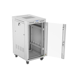 Lanberg | Rack cabinet 19" free-standing 22U/600x800 (flat pack) with glass door | FF01-6822-12SL | Grey