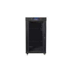 Lanberg | Rack cabinet 19" free-standing 22U/800x800 (flat pack) with glass door, LCD | FF01-8822-12BL | Black
