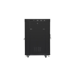 Lanberg | Rack cabinet 19" free-standing 22U/800x800 (flat pack) with glass door, LCD | FF01-8822-12BL | Black