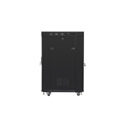 Lanberg | Rack cabinet 19" free-standing 22U/800x800 (flat pack) with glass door, LCD | FF01-8822-12BL | Black