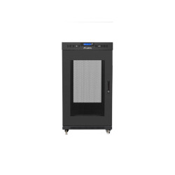 Lanberg | Rack cabinet 19" free-standing 22U/800x800 (flat pack) with glass door, LCD | FF01-8822-23BL | Black