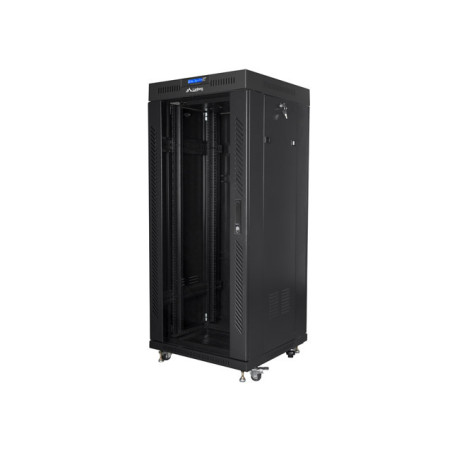 Lanberg | Rack cabinet 19" free-standing 27U/600x600 (flat pack) with glass door lCD V2 | FF01-6627-12BL | Black
