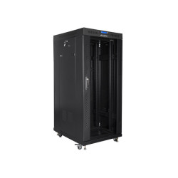 Lanberg | Rack cabinet 19" free-standing 27U/800x1200 (flat pack) with glass door, LCD | FF01-8227-12BL | Black