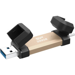 Silicon Power DS72 | 250 GB | USB Type-A/USB Type-C 3.2 Gen 2 | Gold