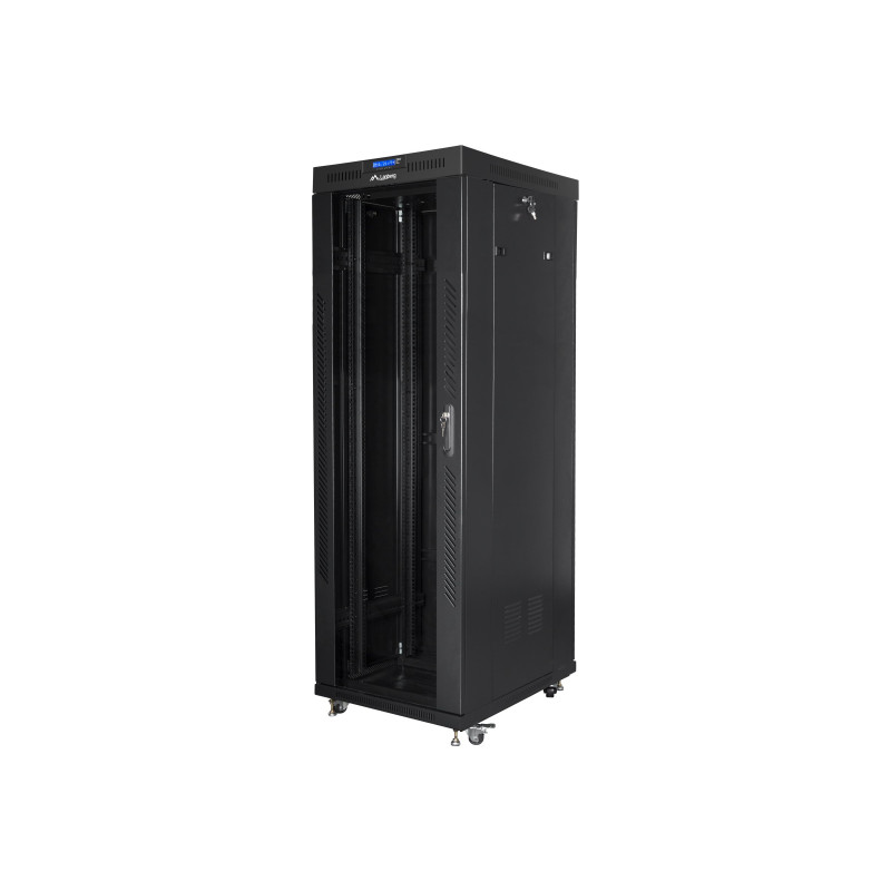 Lanberg | Rack cabinet 19" free-standing 37U/600x800 (flat pack) with glass door, LCD | FF01-6837-12BL | Black