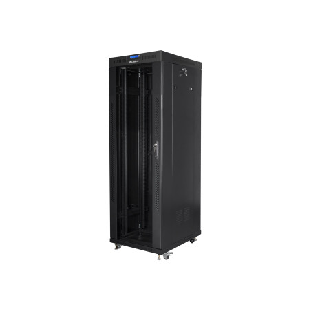 Lanberg | Rack cabinet 19" free-standing 37U/600x800 (flat pack) with glass door, LCD | FF01-6837-12BL | Black