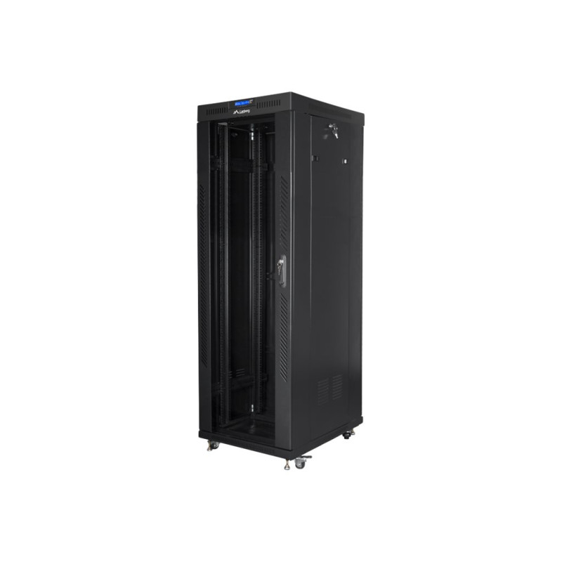 Lanberg | Rack cabinet 19" free-standing 37U/800x1000 (flat pack) with glass door, LCD | FF01-8037-12BL | Black