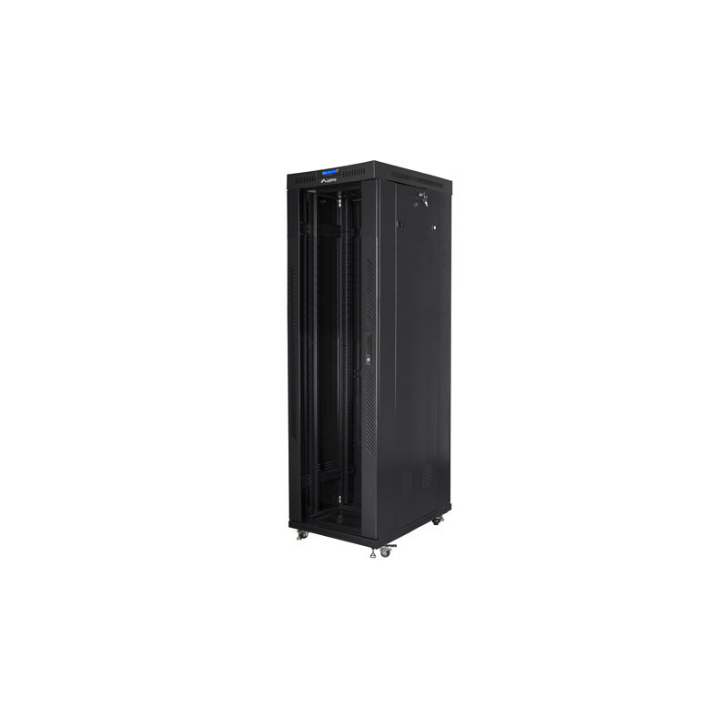 Lanberg | Rack cabinet 19" free-standing 42U/600x1000 (flat pack) with glass door lCD V2 | FF01-6042-12BL | Black