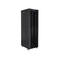 Lanberg | Rack cabinet 19" free-standing 42U/600x1000 (flat pack) with glass door lCD V2 | FF01-6042-12BL | Black