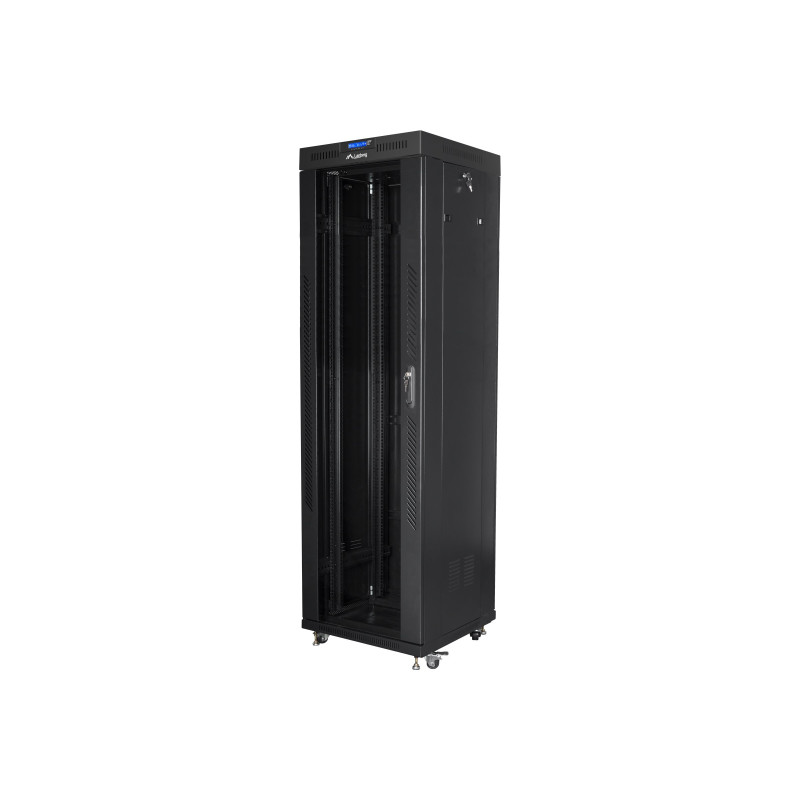 Lanberg | Rack cabinet 19" free-standing 42U/600x600 (flat pack) with glass door lCD V2 | FF01-6642-12BL | Black