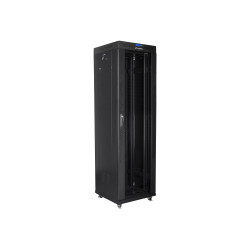 Lanberg | Rack cabinet 19" free-standing 42U/600x600 (flat pack) with glass door lCD V2 | FF01-6642-12BL | Black