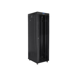 Lanberg | Rack cabinet 19" free-standing 42U/600x800 (flat pack) with glass door, LCD | FF01-6842-12BL | Black
