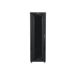 Lanberg | Rack cabinet 19" free-standing 42U/800x1200 (flat pack) with glass door, LCD | FF01-8242-12BL | Black
