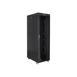 Lanberg | Rack cabinet 19" free-standing 42U/800x1200 (flat pack) with glass door, LCD | FF01-8242-12BL | Black