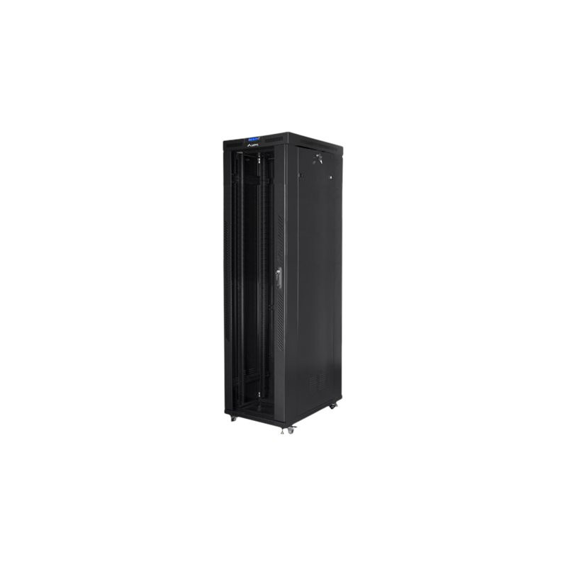 Lanberg | Rack cabinet 19" free-standing 47U/800x1000 (flat pack) with glass door, LCD | FF01-8047-12BL | Black