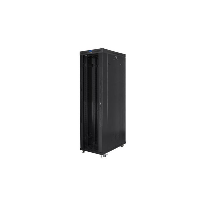 Lanberg | Rack cabinet 19" free-standing 47U/800x1200 (flat pack) with glass door, LCD | FF01-8247-12BL | Black