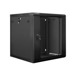 Lanberg | Rack cabinet 19" wall-mount 12U/600x600 (flat pack) with glass door | WF01-6612-10B | Black