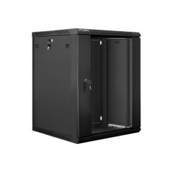 Lanberg | Rack cabinet 19" wall-mount 15U/600x600 (flat pack) with glass door | WF01-6615-10B | Black