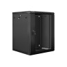 Lanberg | Rack cabinet 19" wall-mount 15U/600x600 (flat pack) with glass door | WF01-6615-10B | Black