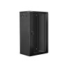 Lanberg | Rack cabinet 19" wall-mount 22U/600x450 (flat pack) with glass door | WF01-6422-10B | Black