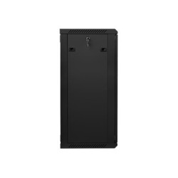 Lanberg | Rack cabinet 19" wall-mount 22U/600x450 (flat pack) with glass door | WF01-6422-10B | Black