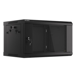 Lanberg | Rack cabinet 19" wall-mount 6U/600x450 (flat pack) with glass door V2 | WF01-6406-10B | Black