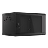 Lanberg | Rack cabinet 19" wall-mount 6U/600x450 (flat pack) with glass door V2 | WF01-6406-10B | Black