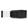 Lanberg | Rack cabinet 19" wall-mount 6U/600x450 (flat pack) with glass door V2 | WF01-6406-10B | Black